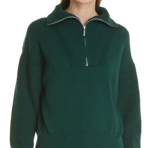 La Ligne Bastien 1/4 zip Sweater - Hunter Green - Size S